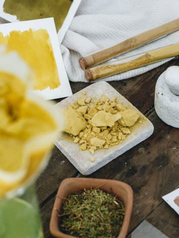 Producción de tintas concentradas, pigmentos y acuarelas naturales