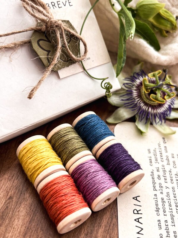 Hilos de lino natural para bordar